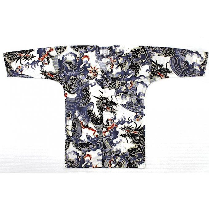 Chemise japonaise KoiGuchi Ryu Dragon blanc