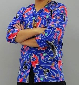 Chemise japonaise KoiGuchi RyuSui no Koi bleu 