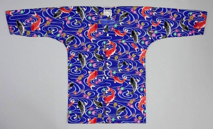 Chemise japonaise KoiGuchi RyuSui no Koi bleu 