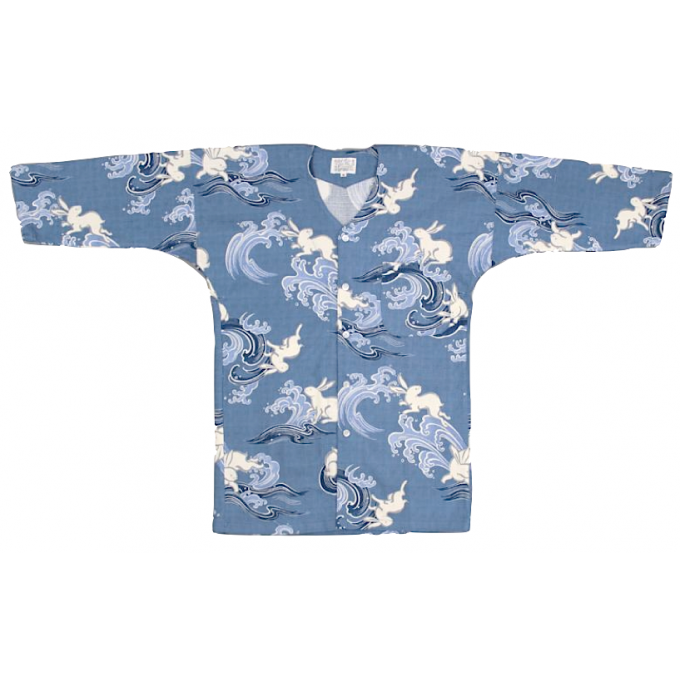 Chemise japonaise KoiGuchi Usagi bleu