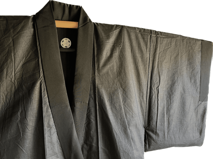 Antique kimono japonais homme - Katabami Montsuki -004 Made in Japan