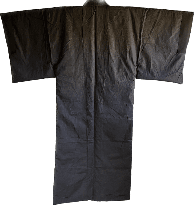 Antique kimono traditionnel japonais soie noire Katabami Montsuki homme 