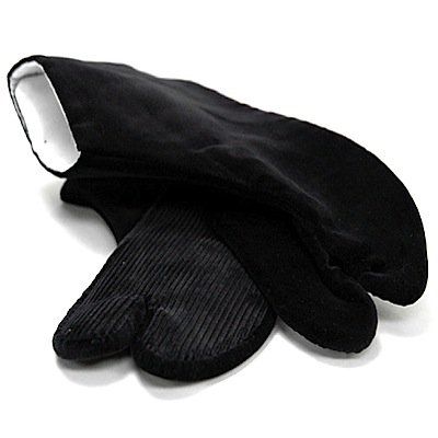 Luxe Tabi Ninja hiver noir coton "Made in Japan"  