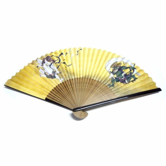 Éventail japonais « Fujin & Raijin » – Sensu | Fabriqué au Japon