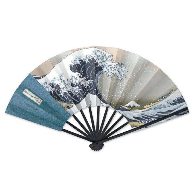 Éventail japonais Hokusai « La Grande Vague de Kanagawa » Sensu | Fabriqué au Japon
