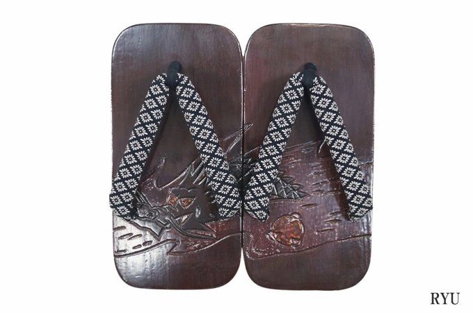 Geta japonais Nippon homme - 5 motifs traditionnels - Made in Japan