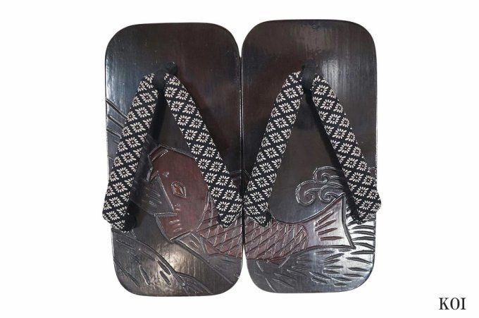 Geta japonais Nippon homme - 5 motifs traditionnels - Made in Japan