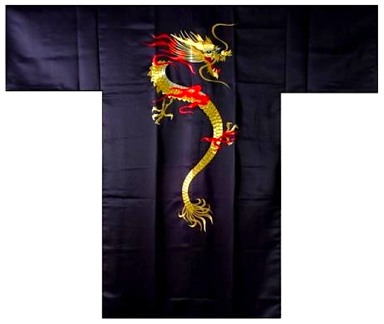 Hanten Dragon enflammé polyester noir homme "Made in Japan" 