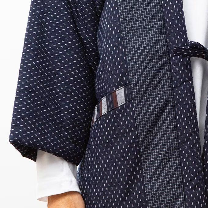 Hanten hiver Dobī o Araregara Bleu marine  "Made in Japan"  