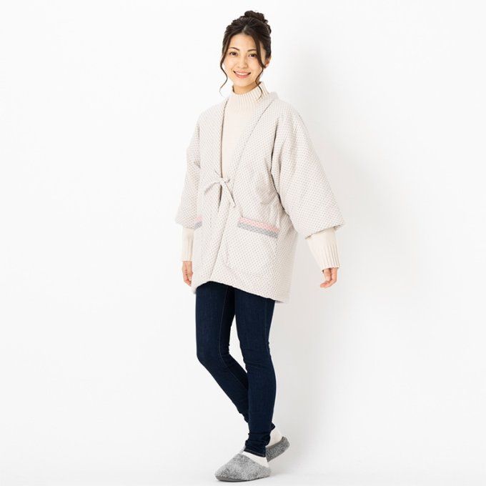 Hanten hiver femme - Arare  Blanc/  Beige - Made in Japan