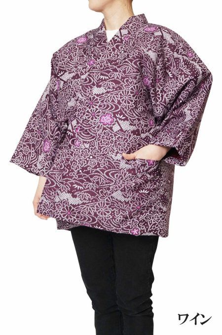 Hanten Japonais hiver Femme - Asanoha & Fleurs - Made in Japan