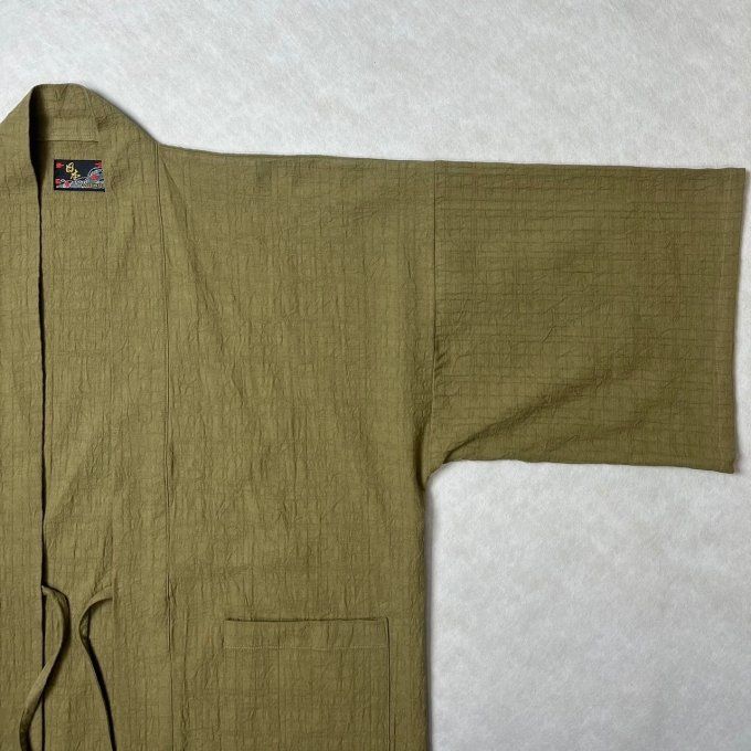 Hanten japonais mixte en coton gaufré – Fabriqué au Japon