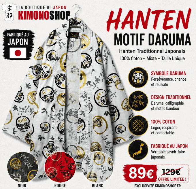 Hanten Traditionnel Japonais Daruma – Made in Japan