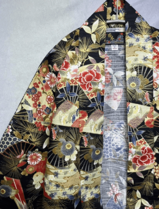 Hanten Traditionnel Japonais Éventails & Fleurs  - Made in japan