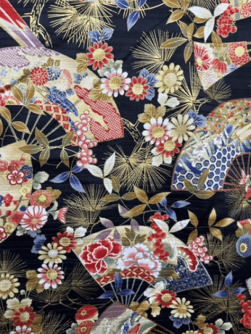 Hanten Traditionnel Japonais Éventails & Fleurs  - Made in japan