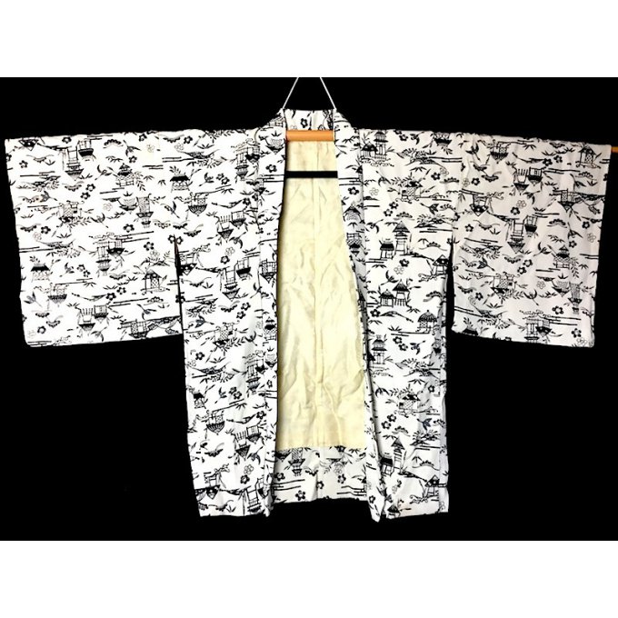 Ancien Haori Okinawa RyùKyù soie blanche femme