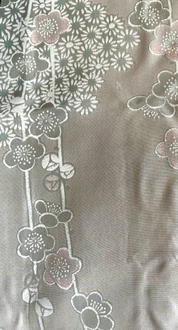 Haori femme antique soie noire -Bouquet de fleurs Kiku & Ume