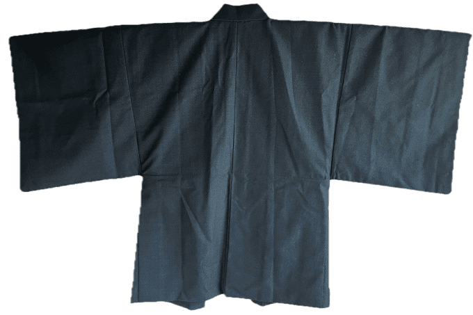 Haori japonais homme - soie bleu Tsumugi - Tigre Majestueux 