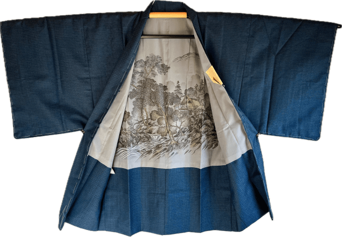 Haori Japonais Homme Soie Bleu – Maison Japonaise de Chaume