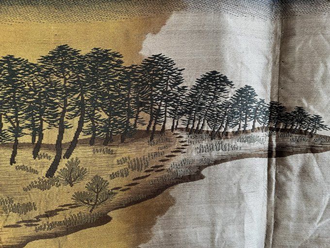 Haori Japonais Homme en Soie Noire Kiri Montsuki - Vue du Mont Fuji