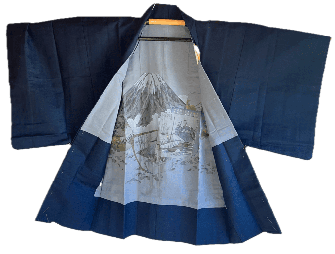 Haori Japonais Homme Vintage – Mont Fuji & Estampes d’Époque (Années 50)