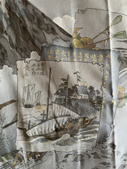 Haori Japonais Homme Vintage – Mont Fuji & Estampes d’Époque (Années 50)