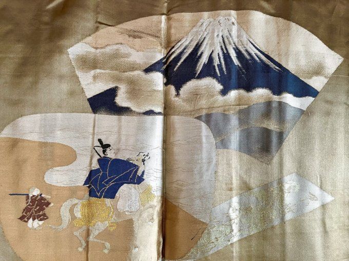 Haori Japonais Traditionnel Homme Antique - Voyage de Yoritomo au Fuji San 