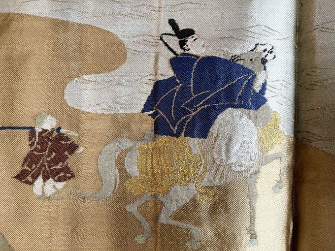 Haori Japonais Traditionnel Homme Antique - Voyage de Yoritomo au Fuji San 