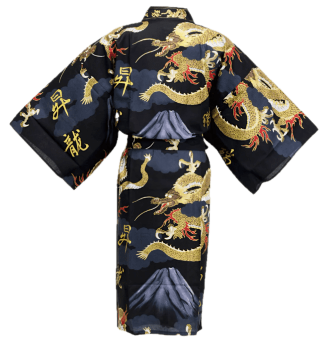Happi Fuji To Ryu homme coton noir 45inch Made in Japan 