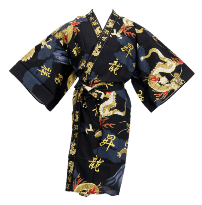 Happi Fuji To Ryu homme coton noir 45inch Made in Japan 