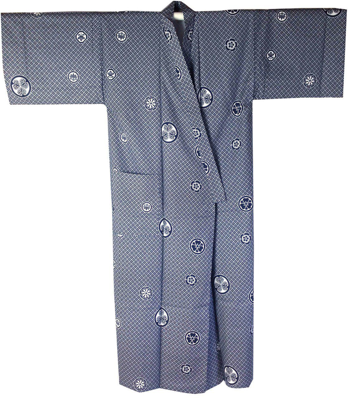 Yukata samourai Kamon bleu marine homme Taille L (170~180cm) "Made in Japan"