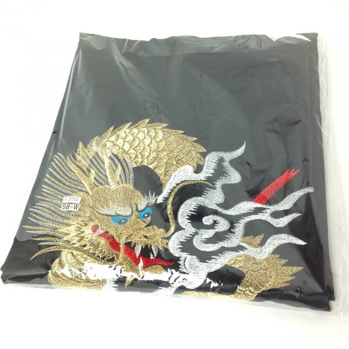 Kimono japonais Mukai Ryu polyester noir homme