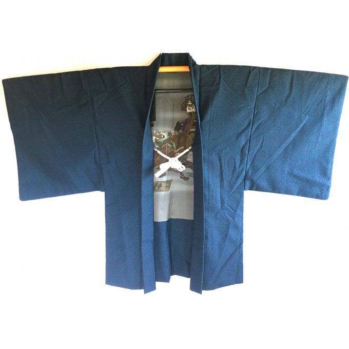 Antique Haori samourai Uesugi Kenshin VS Takeda Shingen laine bleu homme "Made in Japan"  