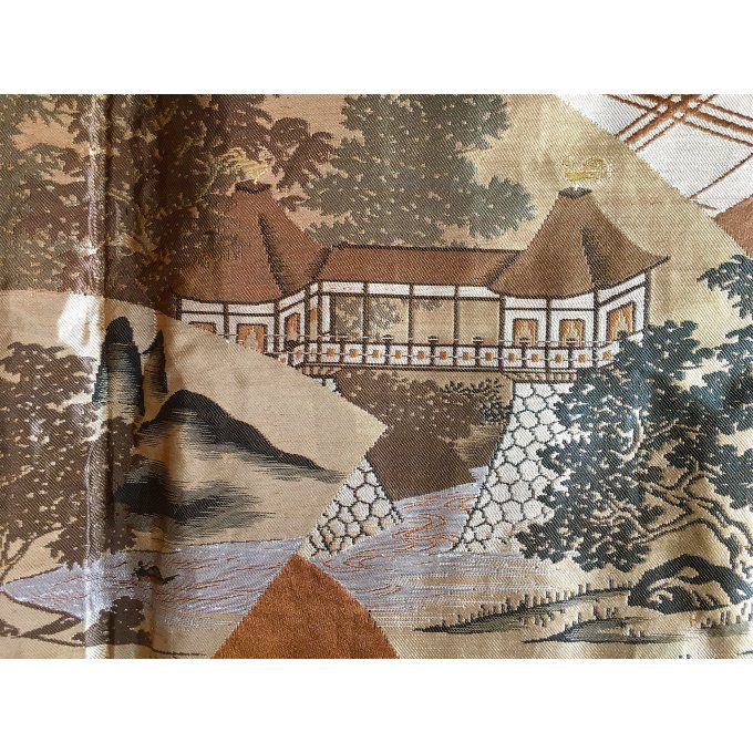 Antique Haori Samourai soie noire Yama no O Tera Takano Hane Montsuki homme