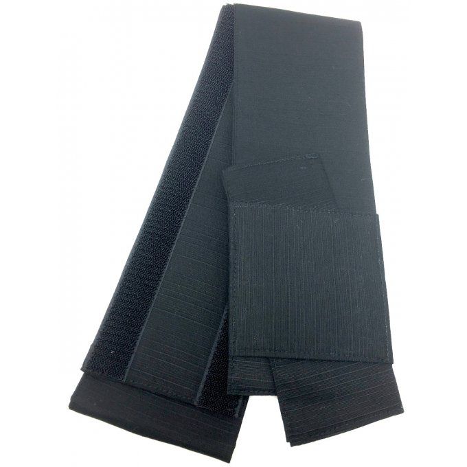 Ceinture Obi Kimono One Touch "Bande Velcro intégré" noir coton