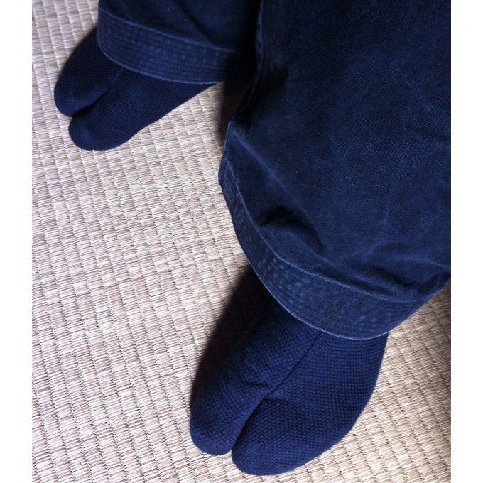 Luxe Tabi Ninja Sashiko noir coton 4 Kohaze 23cm "Made in Japan"  