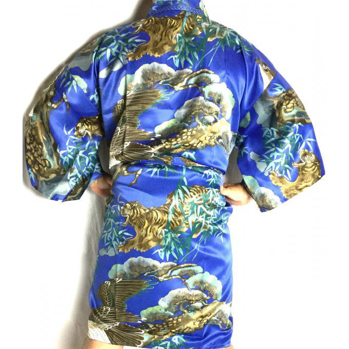 Happi Tora Washi polyester bleu homme "Made in Japan"