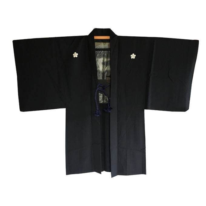 Ancien haori samourai Chanoyu Fujisan Umebachi MonTsuki homme "Made in Japan"