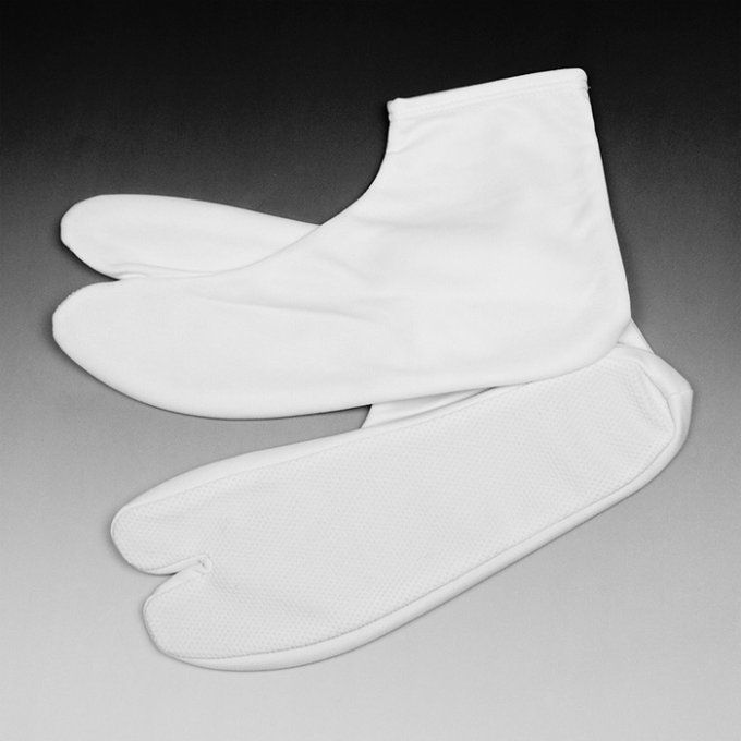 Chaussette japonaise Tabi Stretch polyester blanc