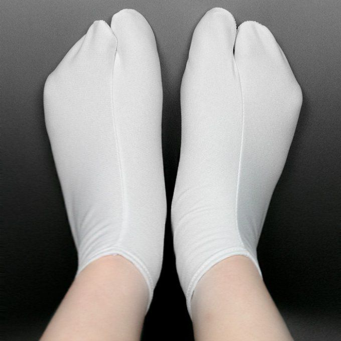 Chaussette japonaise Tabi Stretch polyester blanc