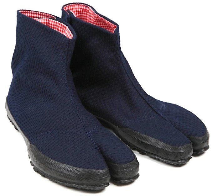 Jikatabi Sashiko Wamon Bleu Marine – 3 Kohaze – Made in Japan