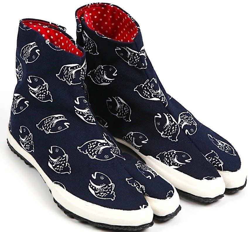 Jikatabi Wamon Koi Bleu 3 Kohaze – Fait Main au Japon