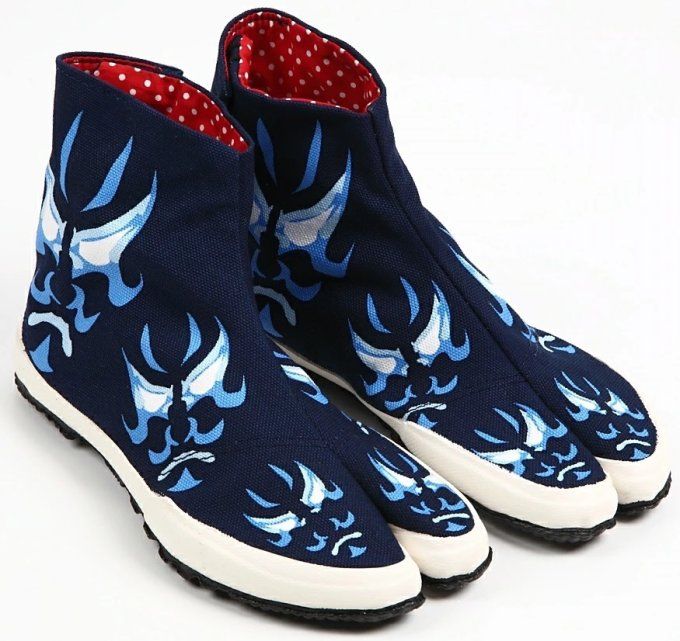 Jikatabi Wamon Kurenai  Indigo – 3 Kohaze – Fait Main au Japon