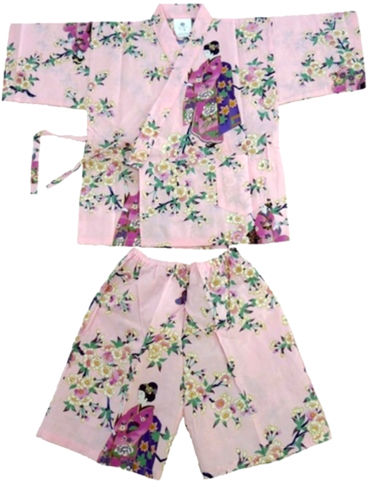 Jinbei Maiko Sakura enfant (fille) "Made in Japan"