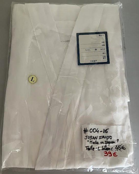 Juban Iaido Kenjutsu Kendo coton blanchi taille L "Made in Japan" 