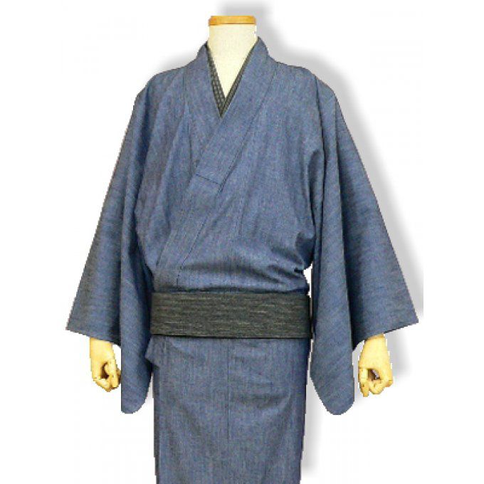Kimono traditionnel japonais haute couture Sen Some Indigo Lin homme "HandMade in Japan"