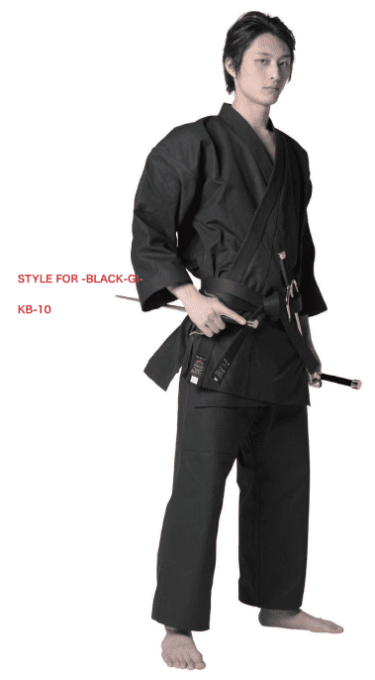 Luxe Kimono Ninjutsu / Kobudo / Karate Shureido KB-10 noir coton lourd taille 4 (170 cm)  