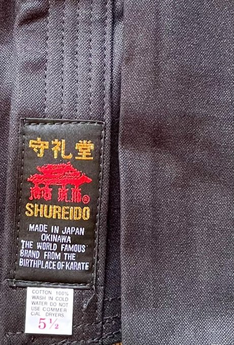 Luxe Ninjutsu / Kobudo / KarateGi  Shureido KB-11 noir coton mi-lourd taille 4.5 (175 cm) 