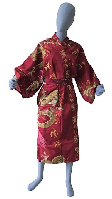 Happi Fuji To Ryu coton rouge Taille court Kimono 45inch homme  