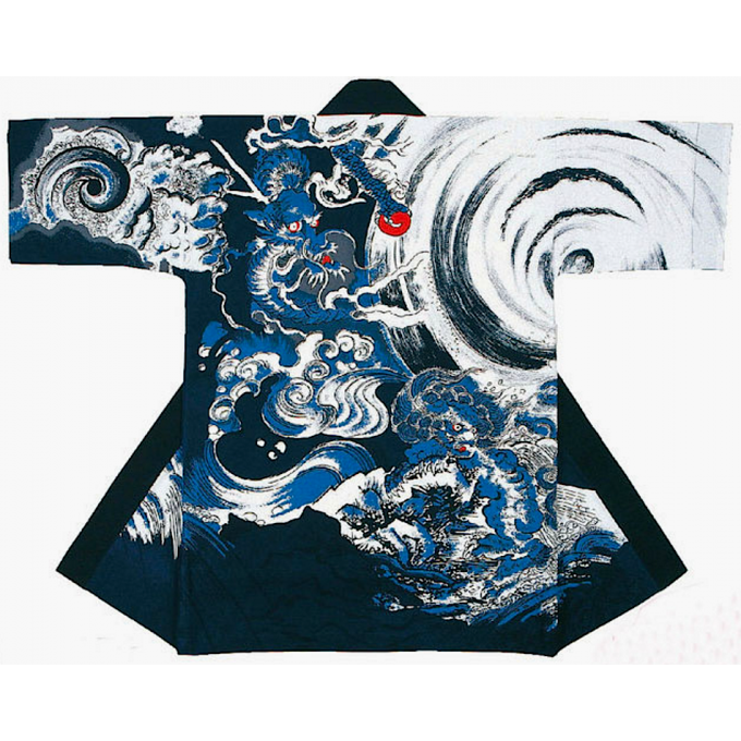 Kimono Happi Nagai Yosakoi Kumo Ryu coton